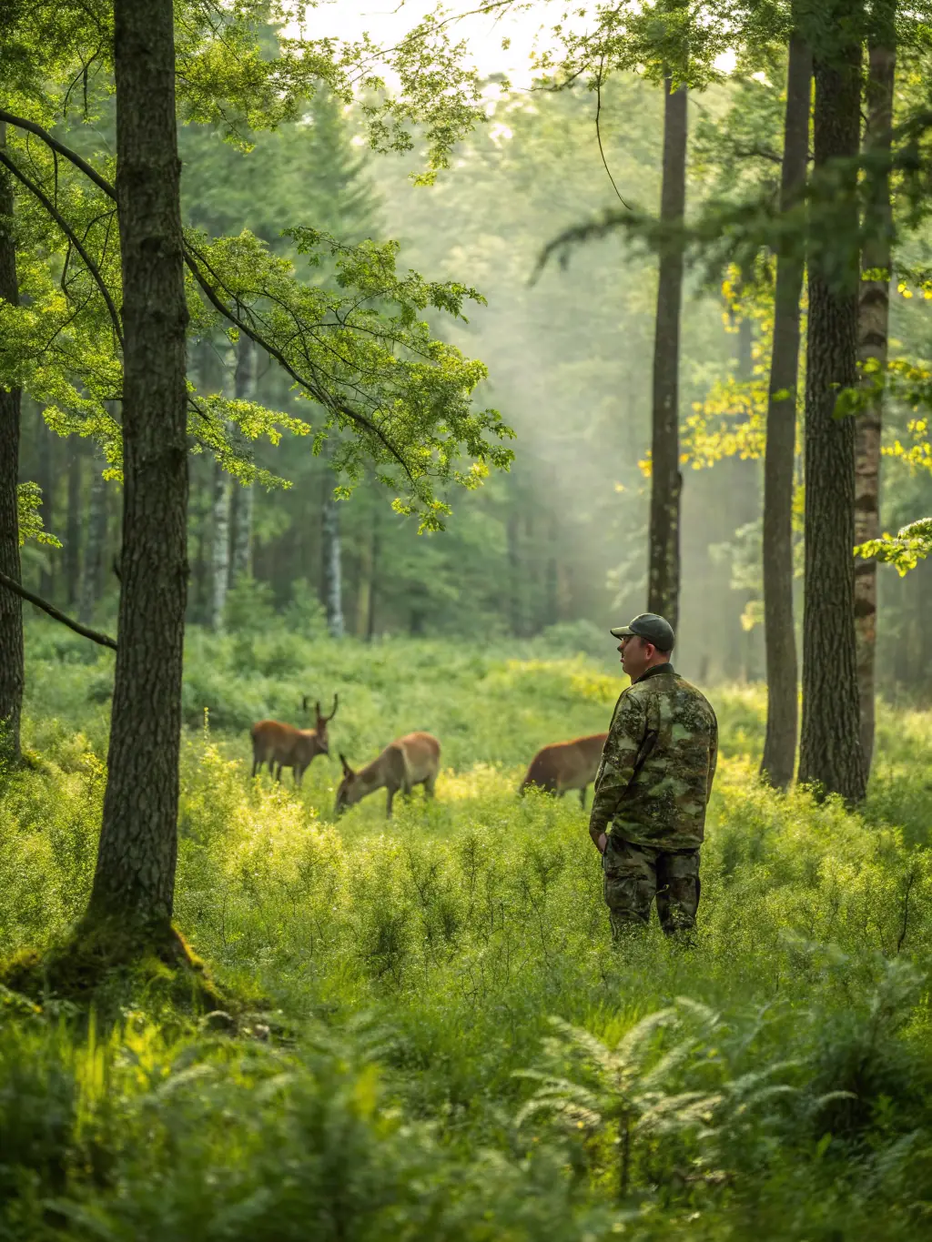A scenic shot of the hunting grounds managed by SCS, highlighting the natural beauty and abundance of wildlife in the Sains-Richaumont area.