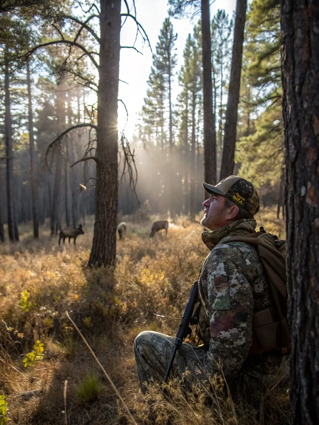 A photograph of a hunter participating in a training session on ethical hunting practices, emphasizing responsible hunting.